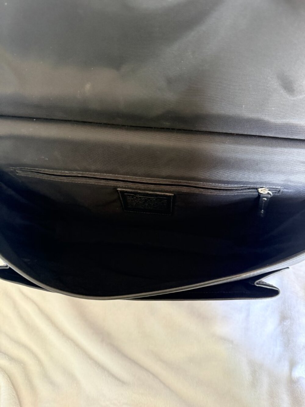 Coach Beekman Black Leather Briefcase Messenger Laptop Bag Strap Authentic - Picture 7 of 7